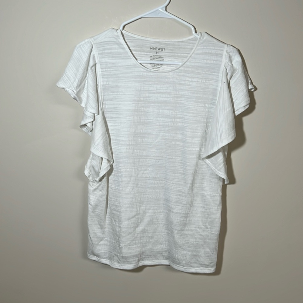 Nine West Short Sleeve White Medium